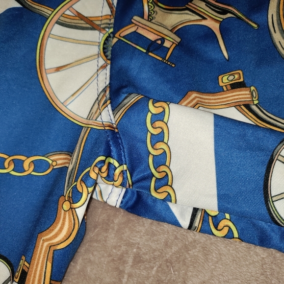 🆕Fashion Nova | Womens Blue & Gold Chain Link Print Leggings Size XS - Picture 7 of 10